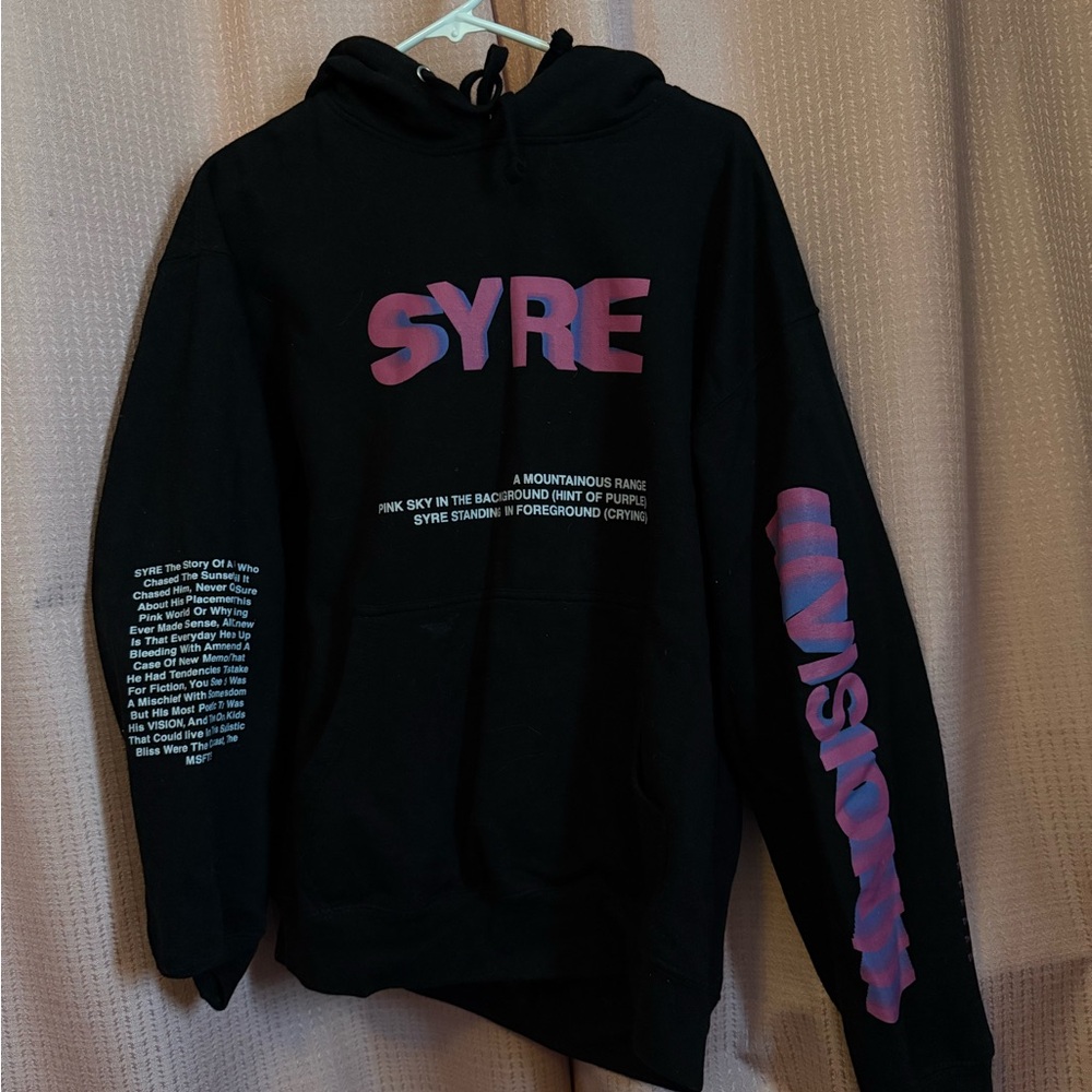 SYRE Jaden Smith Black and Pink Graphic Hoodie